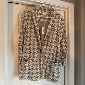 Max Studio Houndstooth One-button Blazer